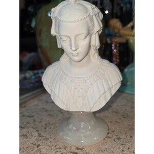 Vintage 1984 Arnoldo Giannelli "Angelica Maria" Bonded Alabaster Bust Sculpture